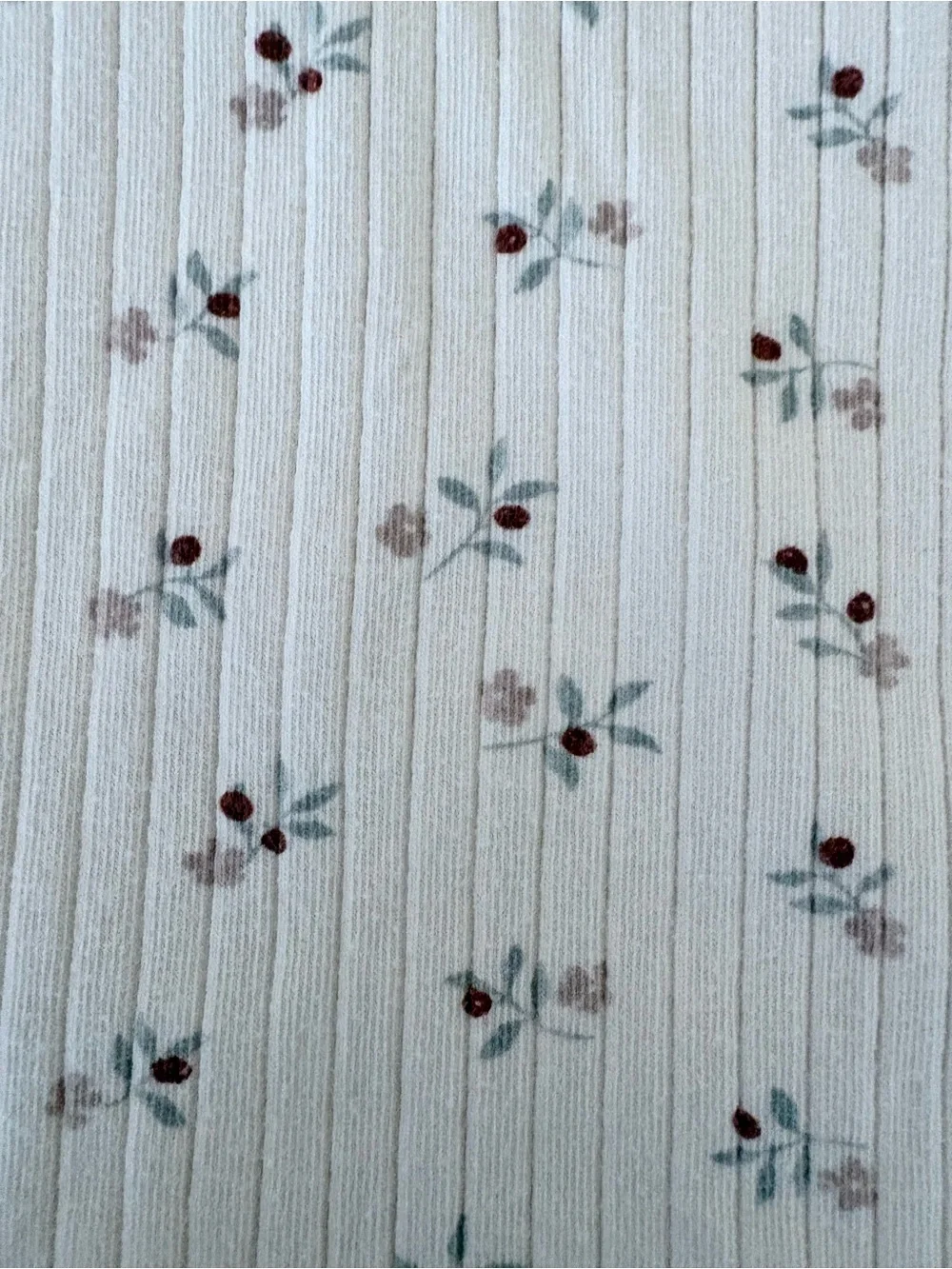 Rylee + Cru Girls Ribbed Long Sleeve Top Natural Ditsy Floral Shirt 6 7 Years